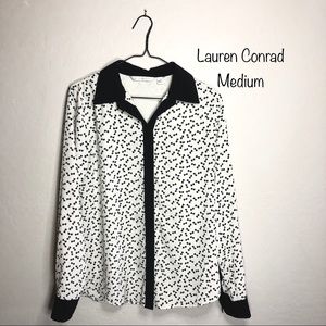 Lauren Conrad Bow Print Blouse